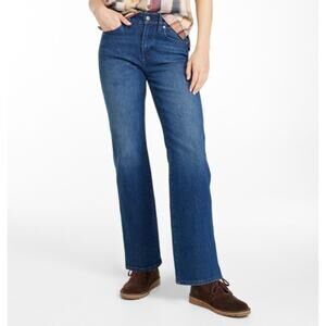 L.L.Bean Straight Leg Jeans Mid Rise Medium Wash Stretch Denim Womens Size 10